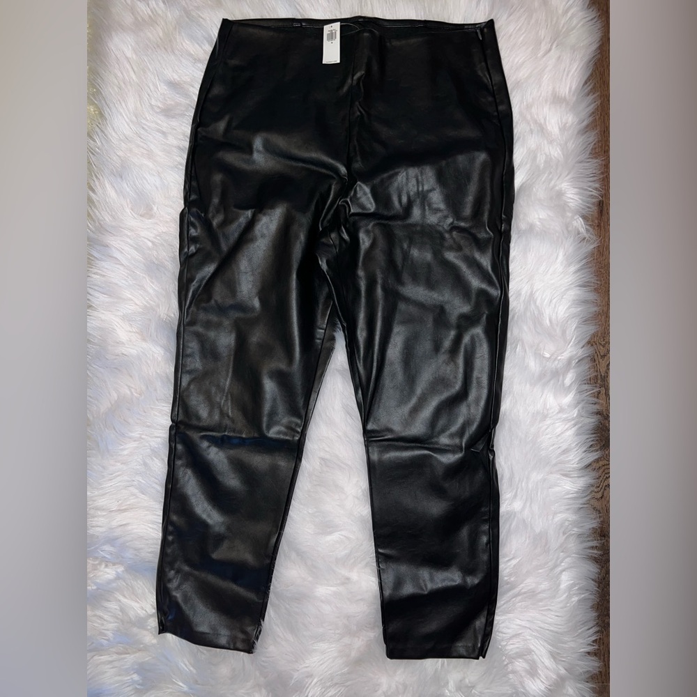 Black Faux Leather Pants